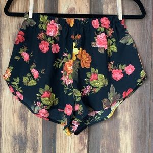 AMBIANCE APPAREL navy floral high waist shorts